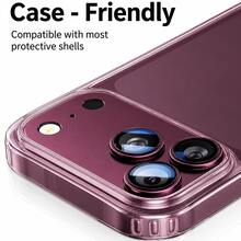 2 Packs Camera Lens Protector Compatible With Iphone 18 Pro /18 Pro Max, 9H Tempered Glass Camera Screen Protector, HD Clear, Scratch Resistant, Anti-Fingerprint, Case Friendly, Full Lens Coverage - Cherry Red - View 3