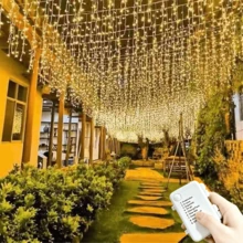 8-Function Battery Box Flashing Fairy Lights, Halloween Christmas Decoration, Indoor String Lights, Warm White/Colorful, Icicle String Lights, Christmas Tree Decoration, Curtain Decoration, Decorative Lights, 45/80/96/150 Lights - Battery-powered Fairy Lights - View 10