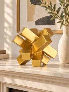 1 buah Patung Simpul Geometris Emas, Patung Dekoratif Abstrak Modern yang Saling Terkait, Ornamen Meja Mewah untuk Ruang Tamu, Meja Kopi, Rak Buku, Perapian, Konsol, Meja Kantor, Dekorasi Rumah Minimalis Kontemporer, Hadiah Pindah Rumah - Berbagai gaya - View 6