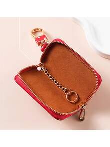 Retro Polka Dot Leather Car Key Case,Portable Key Holder Pouch With Hanging Pendant,Auto Key Protector For Daily Use - Multicolor - View 5