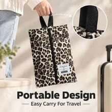 Leopard Print Shoe Bag, 5 Colors Available, Portable Travel Shoe Storage Bag, Waterproof Zipper Shoe Organizer, Suitable For Travel, Home Closet Storage - Multicolor - View 6