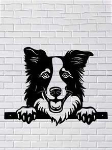 1pc Metal Dog Silhouette Fence Peeker Outdoor Wall Decor - Garden Fence Metal Decoration - A - View 10
