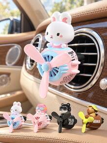 Car Air Vent Aromatherapy Clip, Cute Cartoon Pilot Car Diffuser With Rotating Propeller Air Vent Fan, Essential Oil Car Fragrance Diffuser Aromatherapy Decor, Car Interior Decoration Accessory, Cute Gift For Women And Men - A - View 11