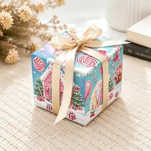 1pc Deep Red Gift Wrapping Paper, Pattern Includes Cats, Christmas Trees, Snowflakes, Christmas Bells, Total Length 17*197 Inches (43*500cm), Exquisite Gift Wrapping Paper, Suitable For Christmas, Thanksgiving, Halloween - A - View 7