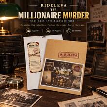 RIDDLEVA Millionaire Detective 推理桌遊 冷案調查拼圖桌上遊戲 1-6人 適合家庭聚會 互動遊戲 萬聖節派對 聖誕節 生日禮物 - 駝色 - 查看 5