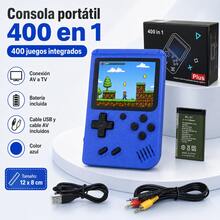 Retro 400-In-1 Portable Video Game Console, Mini Pocket Console With Color Screen And Rechargeable Battery, AV Connection For TV Play, Birthday Gift For Kids And Adults (Cables Included) - Blue - View 1