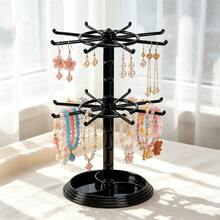 Estante de almacenamiento de llaveros, Estante colgante de accesorios, Soporte de exhibición de colgantes pequeños, Estante de almacenamiento de pulseras, Estante de almacenamiento giratorio, Organizador de escritorio, Regalo de vuelta a la escuela - Multicolor - Ver 7