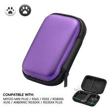 DATA FROG R36S Case Compatible With RG35XX Plus Miyoo Mini Plus R35S RGB20S EVA Cover Portable Bag Gaming Accessories - Purple - View 8