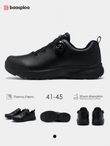 baasploa Men's Winter Dress Shoes, Warm Lining Casual Business Shoes, Quick-Release Rotary Buckle, Non-Slip Sole, Classic Men's Shoes, Suitable For Work, Commuting And Daily Wear - Black - View 5