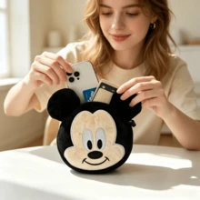 Mesuca Disney 1pc Cartoon Character Printed Mini Tote Bag, Zipper‑Closure Handbag, Portable Daily Carry Pouch, Ideal Casual Storage & Festival Gift For Animation Lovers - Multicolor - View 6