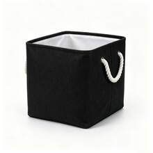 1pc Fabric Storage Basket For Kids Toys, Bedroom Clothes And Socks Organizer, Foldable Linen Storage Bin - Multicolor - View 8