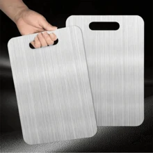 SOKANY Stainless Steel Cutting Board, Thickened Cutting Boards For Kitchen, Double-Sided Use, Easy To Hang And Clean, Suitable For Fruits/Vegetables Titanium Cutting Board, Home And Kitchen Essentials, Metal Cutting Boards For Kitchen - View 5
