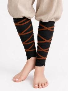2pcs Medieval Vintage Leg Wraps With Straps, Suitable For Viking Renaissance Fair LARP Role Play, Cosplay, Vintage Fair And Halloween Retro Country Style Leg Decoration, Matching Medieval Costume - A - View 8