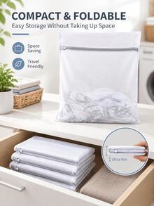 SMEGGEMS 3pcs XXL Fine Mesh Laundry Bags, High-Quality Zipper Design, Suitable For Delicate Clothing, Underwear And College Dorm Essentials, 19.69x23.62 Inches, Laundry Bags - View 12