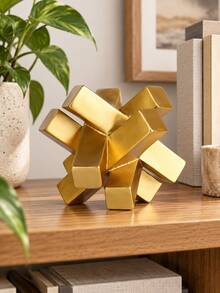 1 buah Patung Simpul Geometris Emas, Patung Dekoratif Abstrak Modern yang Saling Terkait, Ornamen Meja Mewah untuk Ruang Tamu, Meja Kopi, Rak Buku, Perapian, Konsol, Meja Kantor, Dekorasi Rumah Minimalis Kontemporer, Hadiah Pindah Rumah - Berbagai gaya - View 5