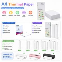 A4 Thermal Printer Paper, 210x297mm Paper For Halloween Event Schedules, Party Planning, Mobile Office, Field Reports, Business Invoices, Compatible With Portable A4 Wireless Printers, Refill Paper Only - View 5