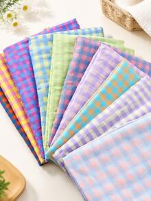 HHMC 1 lembar kain kotak-kotak vintage musim semi yang sudah dipotong, cocok untuk kerajinan DIY, patchwork, menjahit, ikat rambut, dan kain latar DIY. - Beraneka warna - View 1