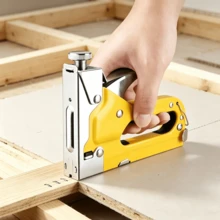 Heavy Duty 4-In-1 Manual Staple Gun, With Staples, Manual Stapler And Nail Gun, Brad Nailer Power Adjustable Staple Gun, Suitable For Wood, Crafts, Woodworking, Decoration DIY Staple Gun, Multi-Function Fastener, For Interior Decoration, Construction, Insulation, Fencing And Cables - Random Style - View 6