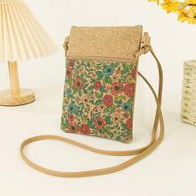 Bohemian Style Cork Women's Crossbody Bag, Vintage Print Phone Bag, Lightweight Adjustable Shoulder Strap Bag, Suitable For Travel And Daily Use - Multicolor - View 11