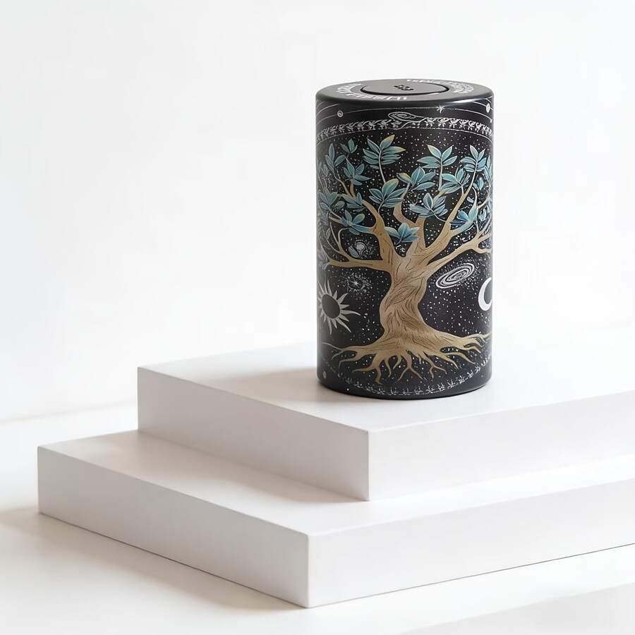 1pc Tree Of Life Pattern Odor-Proof Sealed Storage Box - Vacuum Sealed Locking Portable Plastic Storage Container With One-Click Button, & - Similar To Odor-Proof Box, Hidden Lock, Suitable For Cigarettes, Travel Supplies