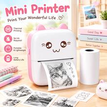 Mini Sticker Printer, Portable Pocket Thermal Printer With Paper Roll For Halloween Party Decor, Halloween Gifts, Study Notes, Photo Printing, Memos, Diaries, Travel Lists, Wireless Inkless Compatible With Android & IOS - Multicolor - View 12
