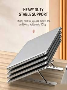 Aluminum Alloy Foldable Heat Dissipation Height-Increasing Tray, Portable Desktop Stand, Multi-Angle Support Bracket, Computer Base, Desktop Stand, Ventilation And Heat Dissipation, Sturdy And Durable, Convenient To Carry, Travel Essential, Suitable For Laptops, Tablets And Phones, Suitable For Home Or Office And Other Places, Perfect Gift Choice - View 5