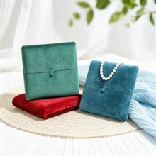 Premium Velvet Heart-Shaped Necklace Jewelry Box, Double-Clasp Closure Dust-Proof Storage Display Box, Mother's Day Anniversary Birthday Gift Packaging Box - Same Style In Multiple Colors - View 6