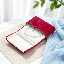 Premium Velvet Heart-Shaped Necklace Jewelry Box, Double-Clasp Closure Dust-Proof Storage Display Box, Mother's Day Anniversary Birthday Gift Packaging Box - Same Style In Multiple Colors - View 2