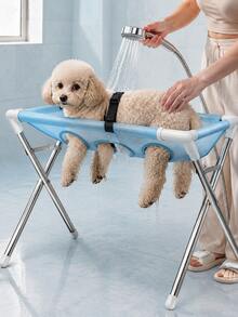 Foldable Pet Grooming Hammock Stand (Includes Fixing Straps), Breathable Dog & Cat Bathing Rack, Nail Trimming Restraint Frame, Suitable For Small To Medium Pets At Home And Pet Grooming Shops - One Size (1pc) - View 1