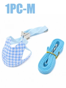 1pc Small Animal Harness & Leash Set, Escape-Proof Adjustable Plaid Vest-Style Cute Clothing, Outdoor Pet Walking Leash, Suitable For Squirrel, Guinea Pig, Ferret, Rat, Hamster, Prairie Dog Pet Accessories - Multicolor - View 14