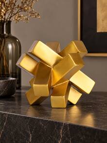 1pc Gold Geometric Knot Statue, Modern Abstract Decorative Sculpture, Luxury Home Decor Accent For Coffee Table Bookshelf Mantel Living Room Office Desk Console Table And Entryway - Multiple Styles - View 9