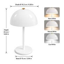 Lampu Meja LED Portabel Isi Ulang, Peredupan Sentuh/Pengalihan Cahaya 3 Warna, Pengisian Daya USB, Lampu Malam Pintar Nirkabel, Desain Bodi Logam, Dekorasi Rumah Modern, Cocok Untuk Kamar Tidur, Ruang Tamu, Ruang Makan, Luar Ruangan, Bar, dan Berbagai Suasana Lainnya, Pilihan Hadiah Ideal - Cahaya tiga warna - View 13
