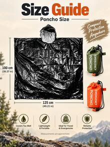 Portable Raincoat, Multi-Functional Emergency Raincoat, Survival Raincoat, Warm Raincoat, Hypothermia Prevention, Suitable For Commuting, Hiking, Traveling, Camping And Mountaineering, Essential For Rain And Snow Weather Travel - Multicolor - View 9