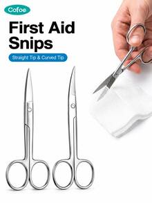 Cofoe Stainless Steel Medical Scissors, Sharp First Aid Bandage Shears, Suitable For Cutting Gauze, Dressings, Tape, Home Emergency Kit And Nursing Supplies - View 1