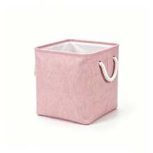 1pc Fabric Storage Basket For Kids Toys, Bedroom Clothes And Socks Organizer, Foldable Linen Storage Bin - Multicolor - View 9