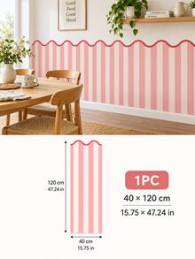 SUPSTICKER 半牆波浪邊緣牆貼，可移除 DIY PVC 牆面裝飾，適用於客廳、臥室、居家翻新 - 1PC - 查看 17