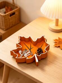 1pc Maple Leaf Jewelry & Key Storage Tray For Living Room, Bedroom, Entryway - Multicolor - View 2