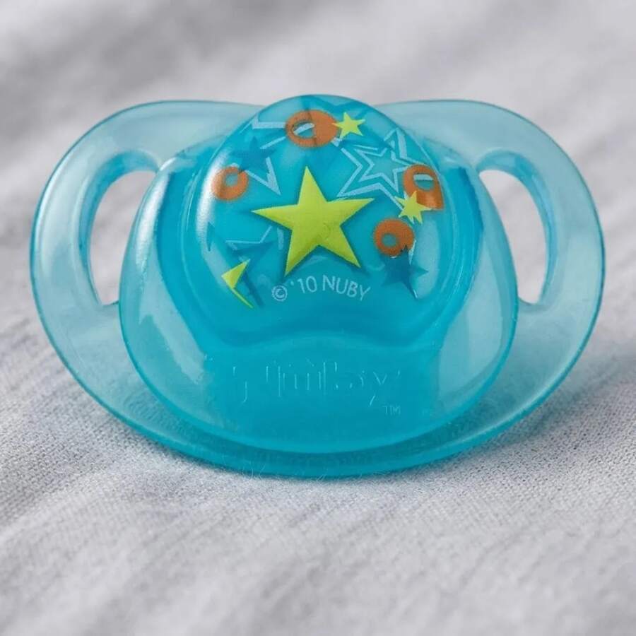Nuby Orthodontic Pacifier 0m+ Soft And Flexible - Mint Blue - View 1