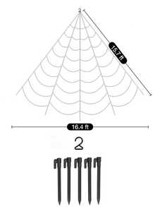 1 Set Giant Halloween Spider Web, Triangular Spider Web (Includes Ground Stakes), Realistic Large Spider, Suitable For Yard Lawn Party Haunted House Decoration, Halloween Theme Party Backdrop Decor - A - View 10