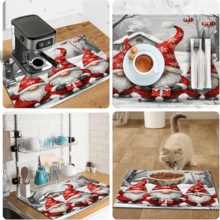 1pc Dish Drying Mat, Coffee Machine Pad, Christmas Snowflake Pattern Tableware Drying Mat, Desktop Decoration Protective Pad, Suitable For Winter Home Dining Table, Kitchen Countertop Scenes, Practical Soft Dish Drainer Mat To Create Warm Holiday Atmosphere, Multi-Purpose Drying Mat, Home Gift, Desktop Decor - XYLSD-1120 - View 11