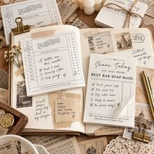 Vintage American Style Memo Pad 50 Sheets/Pack "Endless Wait" Series Portable Memo Notepad INS Style Creative Scrapbook Diary DIY Decoration Base Paper - one-size - View 5