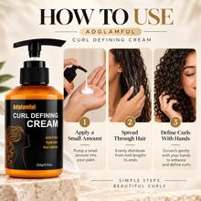 Adglamful 2pcs Curl Defining Cream 250g/8.82oz, Leave-In Hair Cream For Curly Hair, Anti-Frizz Styling Cream, Hydrating Feel, Non-Sticky Curl Care - Curl Cream - View 6