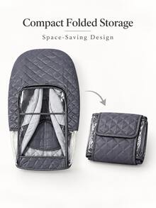 Outdoor Baby Stroller Warm Thick Cover, Easy Installation Compatible With Most Baby Strollers, Practical Outer Accessory For Autumn/Winter Outings With Baby - Dusty Gray - View 5