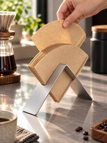 Pour Over Coffee/V-Shaped Durable 430 Stainless Steel/Coffee Filter Paper Holder/Storage Box/Coffee Bar Storage Rack - View 12