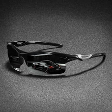 FIYLROG 1Pc Half Frame Polarized Sports Fashion Glasses Black Mirror Revo Lens Cyan Non-Slip Rubber Temples Windproof Shades For Cycling Fishing Driving Running - Multicolor - View 7