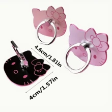 SANRIO 1pc Cute Hello Kitty Phone Stand - Alloy Phone Ring Holder, Kawaii Cartoon Cat Design, Universal Phone Grip, Foldable Finger Support Stand, Suitable For Smartphones - Multicolor - View 4