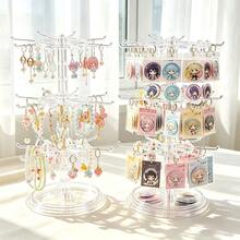 Estante de almacenamiento de llaveros, Estante colgante de accesorios, Soporte de exhibición de colgantes pequeños, Estante de almacenamiento de pulseras, Estante de almacenamiento giratorio, Organizador de escritorio, Regalo de vuelta a la escuela - Multicolor - Ver 6