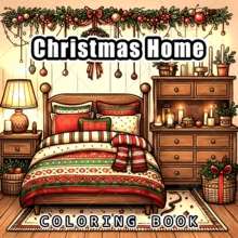 Livre de coloriage de Noël pour adultes, papier épais de 120 g/m², grandes impressions de scènes d'intérieur festives et chaleureuses, illustrations mignonnes de décoration de chambre de vacances, livre de coloriage anti-stress pour la détente, excellent cadeau de vacances pour les femmes - Noël chaleureux - Voir 2