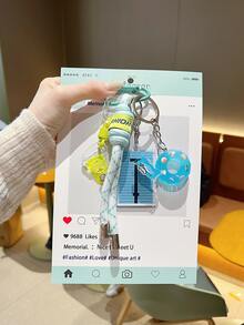 Sports Ball Woven Rope Keychain, Football Basketball Volleyball Badminton Pendant, Backpack Charm Small Gift, Back To School Season Halloween Interactive Small Gift, Suitable For Backpack Charm, Daily Bag Decoration, Holiday Party Gift, Women's Keychain, Car Keychain, Keychain Making Material, Men's Keychain, Backpack Charm Keychain, Keychain Pendant, Keychain Coin Purse, Bulk Keychain, Keychain Set, Keychain Accessories - Multicolor - View 5
