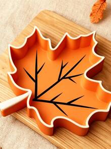1pc Maple Leaf Jewelry & Key Storage Tray For Living Room, Bedroom, Entryway - Multicolor - View 1